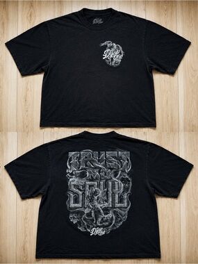 Dyse One Trust No Soul Graphic T Shirt Black 2XL Gothic Tattoo Streetwear USA